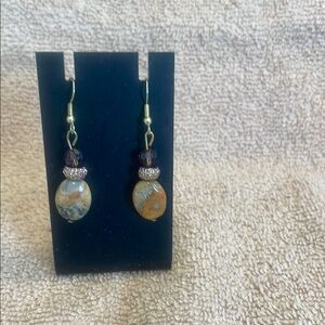 Elegant Gold and Brown Earrings